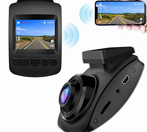 【2022 Nuova Versione】CHORTAU Telecamera per Auto WiFi Full HD 1080P, Dashcam Schermo da 2 pollici 170 ° Grandangolo, Videocamera per auto con Monitor di Parcheggio