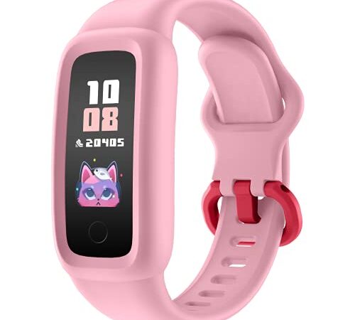 BIGGERFIVE Vigor 2 Orologio Fitness Tracker per Bambino Bambina 5-12 Anni, Contapassi Calorie Cardiofrequenzimetro e Monitor Del Sonno, Impermeabile IP68 Smartwatch Activity Tracker con Sveglia