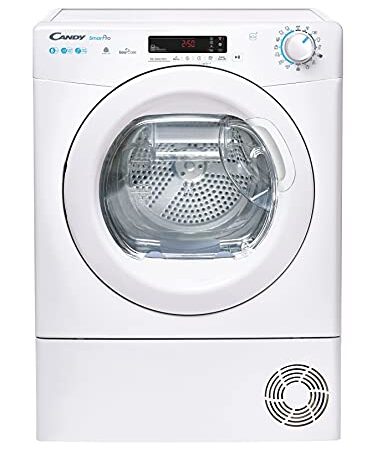 Candy Smart Pro CSOE H8A2DE-S Asciugatrice a Pompa di Calore, 8 kg, Carica Frontale, Programma Stiro Facile, Connettività NFC, Libera Installazione, 59.6x58.5x85 cm, Bianco, Classe A ++