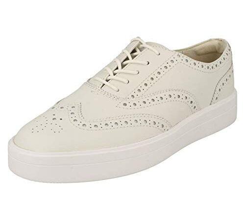 Clarks Hero Brogue, Scarpe Stringate Brouge, Donna, Bianco (White Leather White Leather), 38 EU