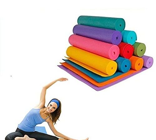 DEMONA TAPPETINO DA YOGA GINNASTICA PALESTRA FITNESS PILATES AEROBICA TAPPETO VARI COLORI SPEDIZIONE GRATUITA (Grigio Scuro)