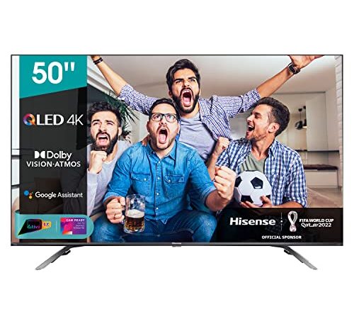 Hisense 50" QLED 4K 2021 50E78GQ, Quantum Dot, Smart TV VIDAA 5.0, HDR Dolby Vision, Audio Dolby Atmos, Controlli vocali Alexa / Google Assistant, Tuner DVB-T2/S2 HEVC 10, lativù 4K