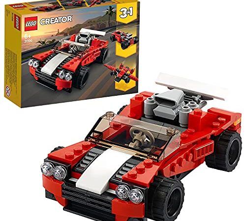 LEGO 31100 Creator 3 in 1 Auto Sportiva - Hot Rod - Kit di Costruzione Aereo, Giocattoli per Bambini e Bambine