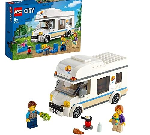 LEGO City Super Veicoli Camper delle Vacanze, Kit di Gioco con Camper, Giocattoli sulle Vacanze Estive per Bambini e Bambine con Minifigure, 60283