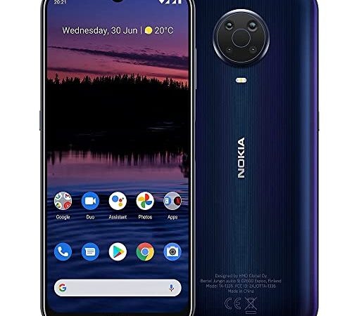 Nokia G20 - Smartphone 4G Dual Sim, Display 6.5” HD+, 128GB, 4GB RAM, Quadrupla Camera, Android 11, Batteria 5050mAh, Blue [Italia]