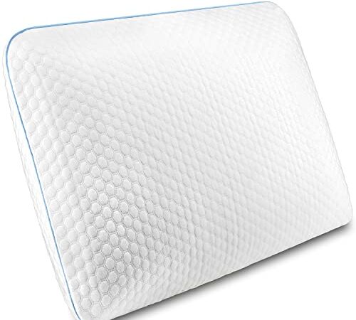 PillowLY Cuscino Letto Sagomato Ergonomico in Memory Foam Contro il Dolore al Collo con Fodera Lavabile, Ortopedico e Regolabile per il Collo Ideale per Dormire sul Fianco, Schiena o a Pancia in Giù