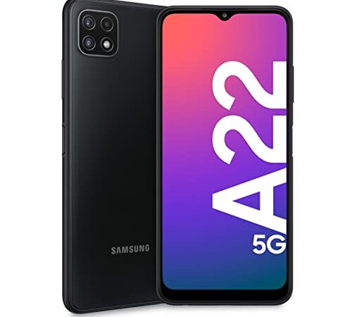 Samsung Galaxy A22 5G Smartphone 6,6 Pollici , Display Infinity-V FHD+, Telefono Cellulare Android 11, Tripla fotocamera posteriore, 4GB RAM e 64GB, Batteria 5.000 mAh, Gray [Versione Italiana] 2021