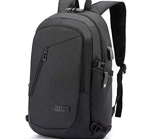 Zaino Antifurto Zaino Per PC Portatile,Zaino per Laptop,Zaino Porta PC Impermeabile,Zaino per Computer Portatile 15.6 Pollici, Zaino Uomo con Caricatore USB,Zaino Lavoro Uomo per Scuola Viaggio,Nero