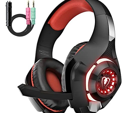 Cuffie Gaming, GM1, per PS4 PC, Cuffie PS5 Xbox One Mac Bass Deep con Microfono Cancellazione del Rumore con 3.5mm Jack