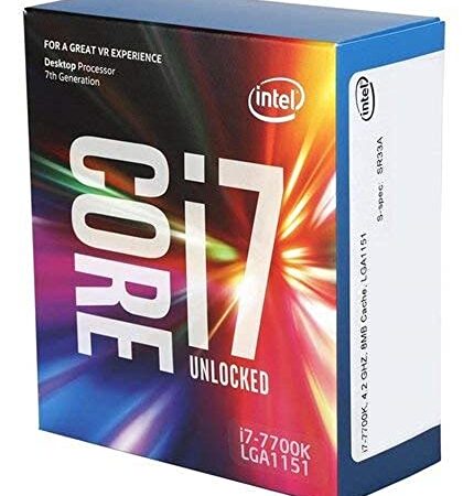 Intel BX80677I77700K Processore Intel Core i7 7700K, Socket LGA1151, Quad Core, 8 Thread, 4.2GHz, 4.5GHz Turbo, 8 MB Cache, 1150MHz GPU, 91W, Argento