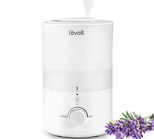 LEVOIT Umidificatore Ambiente Bambini, Top Fill, 3L/25H di Durata, con Luce e Aromaterapia, < 28dB Silenzioso, Auto Spegnimento, Facile Pulizia della Lavastoviglie, Ugello a 360°, per Qualsiasi Camera