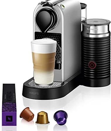 Nespresso Citiz & Milk con Aeroccino XN761B, Macchina da caffè di Krups, Sistema Capsule Nespresso, Serbatoio acqua 1L, Silver