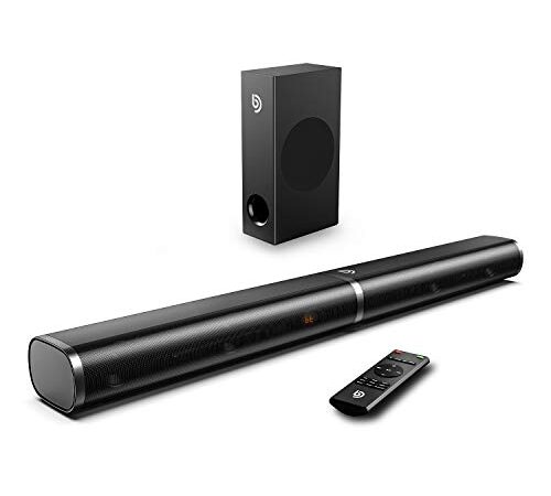 Soundbar 2.1 canali con altoparlante subwoofer 190 W, soundbar TV HDMI, soundbar wireless Bluetooth 5.0, home cinema per TV, PC, PS4, PS5, laptop, tablet -Tapio III, nero