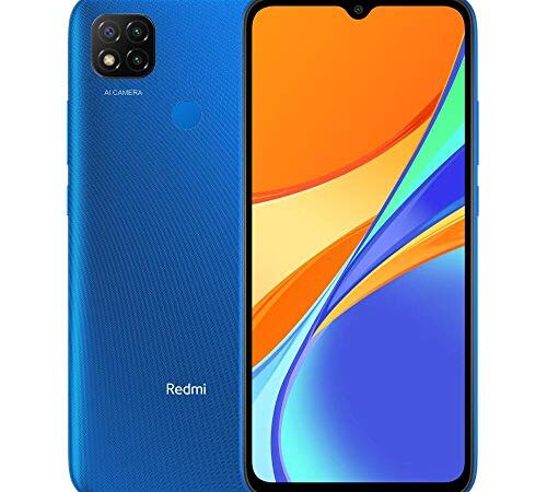 Xiaomi Redmi 9C Smartphone, 3 GB + 64 GB, 6.53 "HD + Display Dot Drop 5000mAh (typ), con Sblocco Faccial AI, 13 MP, Tripla fotocamera, Blu (Twilight Blue)