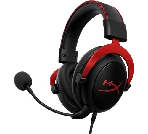 Hyperx Cloud II Red Cuffie Gaming Per Pc/Ps4/Mac/Mobile, Rosso