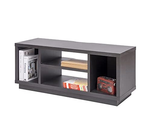 Iris Ohyama, Porta TV/Mobile TV/TV Supporto in legno/Porta TV con ripiani aperti/Porta TV per TV da 43 pollici, Legno massello, Ufficio, Soggiorno - TV Cabinet Standard OTS-100S - Quercia nera