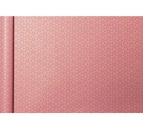 Clairefontaine - Ref 223828C - Carta Kraft Tiny Rolls (rotolo singolo) - 35 cm di larghezza x 5 m di lunghezza, 70 g/m² di carta kraft riciclata, motivo fiori rosa