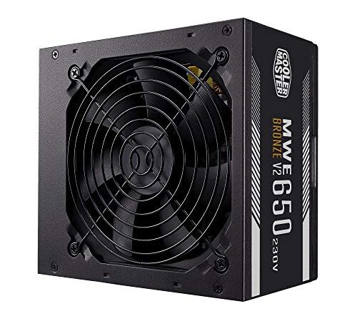 Cooler Master MWE 650 Bronze 230V V2, Alimentatore Spina EU, 80 PLUS Bronze, Ventola HDB con Controllo Termico, Convertitore DC-DC + LLC con Linea Singola +12V