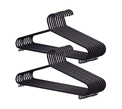 KEPLIN Adulti Appendiabiti in plastica forte di colore nero con barra per pantaloni e labbra (37,5 cm di larghezza) (25pk)