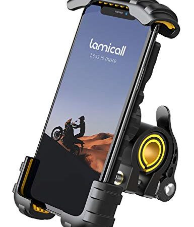 Lamicall Supporto Telefono Bicicletta, Supporto Telefono Motociclo - Manubrio Supporto Cellulare per iPhone 14 13 12 11 Pro Max, 14 Plus, Xs Max X 8 7 6, Samsung S10 S9 S8, 4.7-6.8 Pollici Smartphones