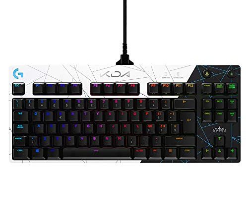 Logitech G PRO K/DA Tastiera Gaming Meccanica Tenkeyless, Micro USB 2.0 Rimovibile, Tasti Retroilluminati, 16,8M colori LIGHTSYNC RGB, Attrezzatura Ufficiale League of Legends, US Layout ‎QWERTY