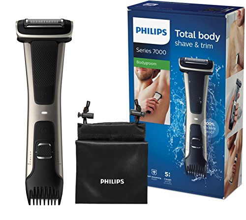 Philips BG7025/15 Bodygroom 7000 Depilatore Corpo da Uomo, Wet&Dry, Pettini Regolabili 3-11 mm, Testina 4D, Autonomia fino a 80 min