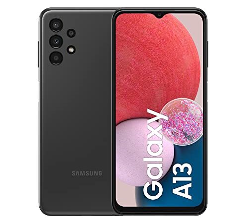 Samsung Galaxy A13 Smartphone Android, Processore Dual + Exa Core, Display Infinity-V da 6.6¹, Android 12, 3GB RAM, 32GB di Memoria interna espandibile² Batteria 5.000 mAh³, Black Versione italiana