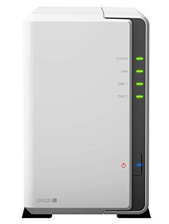 Synology, server cloud NAS a 2 vani, DS220j, DiskStation, capacità: 2.000 GB (2TB), tipo HDD: Best Choice