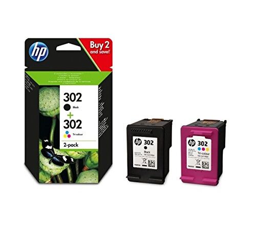 Cartuccia originale HP 302, nero e tricolore, confezione combo, X4D37AE, compatibile solo con stampanti europee