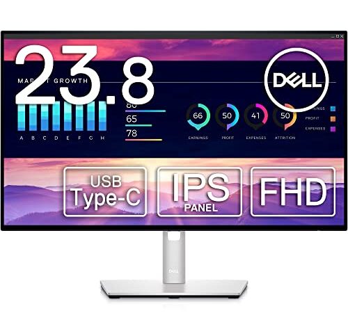 DELL UltraSharp pantalla para PC 24P Full HD LCD Negro, Plata