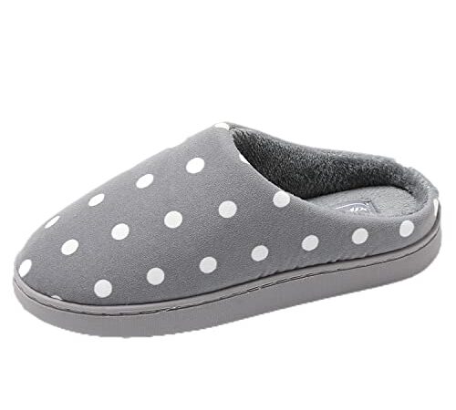 JOMIX Pantofole Donna Invernali Comode Ciabatte Ragazza Pelose Calde Ciabatte Donna Invernali da Casa Memory Foam Morbide MD6039 (Grigio, 39)