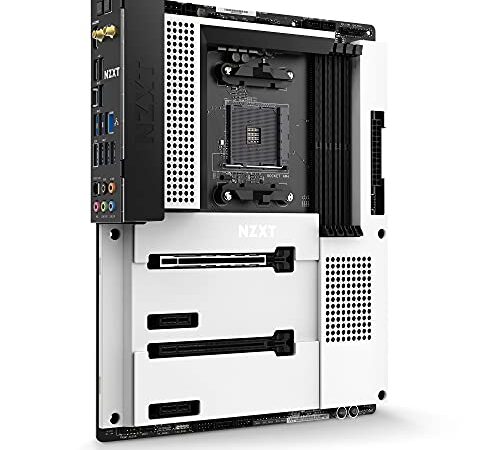 NZXT N7 B550 - N7-B55XT-B1 - Conjunto de chips AMD B550 (Admite CPU AMD Socket AM4 Ryzen) - Placa base para juegos ATX - Escudo de E/S trasero integrado - Conectividad Wifi 6 - Blanco