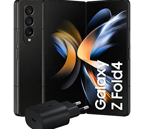 Samsung Galaxy Z Fold4 Smartphone 5G Caricatore incluso, Smartphone pieghevole Android SIM Free, 256GB, Display Dynamic AMOLED 2X 6.2”/7.6”1,2, Phantom Black 2022 [Versione Italiana]