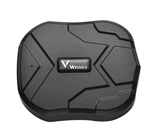 Winnes Localizzatore GPS,GPS Tracker 90 Giorni Standby Tracking in Tempo Reale Tracciatore di Posizione,Geo-Fence Alarm App Gratuita Antifurto per Auto Moto Batteria da 5000mAh