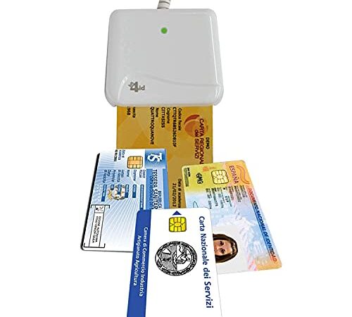 Bit4id ORIGINALE Minilector evo 2.0, Lettore di Smart Card Readers, Firma digitale SPID e CRS CNS, Tessera sanitaria Carta,CAC Dod,Plug&Play,no driver,supporta carte Common Criteria e FIPS