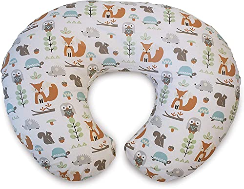 Boppy Cuscino Allattamento per Neonati 0+ Mesi, Forma Ergonomica con Inserto Miracle Middle, Cuscino e Nido Neonato per Allattamento al Seno e Col Biberon, Woodland