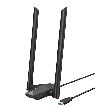 BrosTrend 1800Mbps Chiavetta WiFi per PC Fisso, USB WiFi 6 Lunga Portata Alto Guadagno, Wireless Dual-Band 5GHz/2.4GHz, Antenna WiFi USB per PC, Adattatore Dongle Ricevitore, WPA3, per Windows 10 / 11