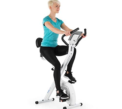 Capital Sports Azura Air Cyclette, Bici Pieghevole per Casa, Cyclette Pieghevole per Uomo Donna, Cyclette da Camera Professionale con Porta Smartphone&Tablet, Mini Cyclette per Cardio con Display LCD