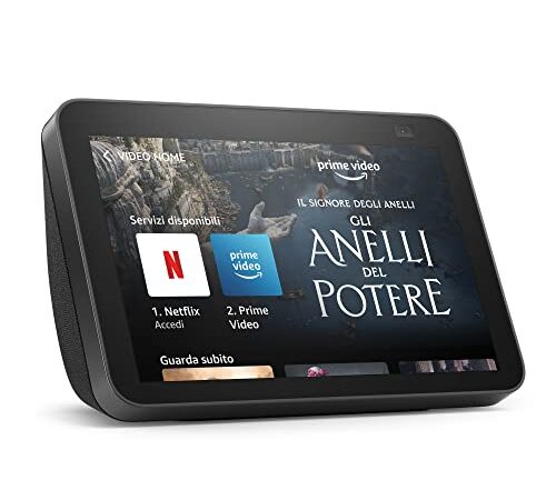 Echo Show 8 (2ª generazione, modello 2021) | Schermo intelligente HD con Alexa e telecamera da 13 MP | Antracite