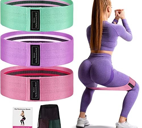 Elastici Fitness, (3 Pezzi)Bande di Resistenza Fitness con Diversi Livelli di Resistenza, Banda Elastica per Fitness,Yoga, Squats,Allenamento di Forza