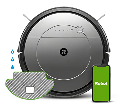 iRobot Roomba Combo Robot Aspirapolvere e Lava Pavimenti 2in1, Wi-Fi, Suggerimenti Personalizzati, Compatibilità con l'Assistente Vocale, 33 W, Grigio