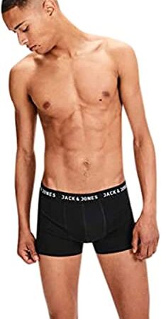 JACK & JONES Jachuey Trunks 5 Pack Noos Boxer, Nero (Black), L (Pacco da 5) Uomo