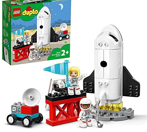 LEGO 10944 DUPLO Missione dello Space Shuttle, Set con Razzo Spaziale Giocattolo e Astronauti, Giochi per Bambini e Bambine dai 2 Anni, Idee Regalo