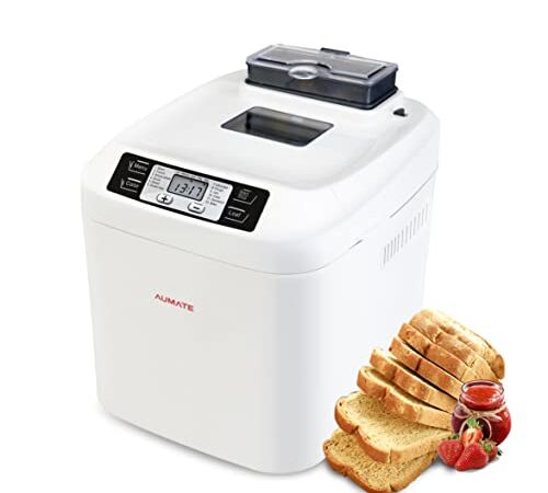 Macchina Per Il Pane Per Pane E Dolci, Home Bread Baguette Macchina Del Pane 550w,Dispensatore Di Ingredienti Automatico , 800 Grammi Di Capacità, 15 Programmi Preimpostati, Display Lcd