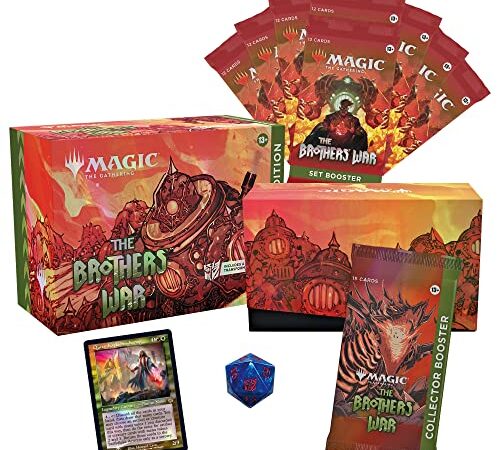 Magic The Gathering Brothers’ War Gift Bundle, 8 Set Boosters + 1 Collector Booster + Accessories (Versione Inglese), Multi, D03140000