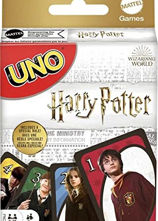 Mattel Games - UNO Versione Harry Potter, Gioco di Carte per Famiglie e Bambini 7+ Anni, FNC42