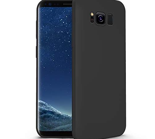 N NEWTOP Cover Compatibile per Samsung Galaxy S8, Custodia TPU Soft Gel Silicone Ultra Slim Sottile Flessibile Case Posteriore Protettiva (Nero)