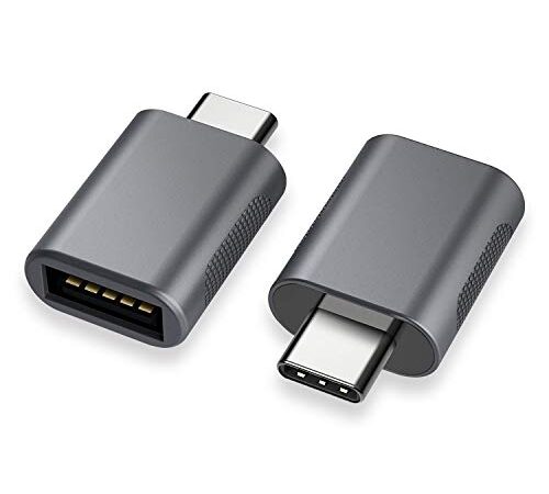 nonda Adattatore da USB C a USB 3.0 (2 Pezzi),Adattatore OTG da Thunderbolt 4/3 a USB Femmina per MacBook Pro 2021, MacBook Air 2022, iPad Pro 2021, Altri dispositivi con USB Tipo C (Spazio Grigio)