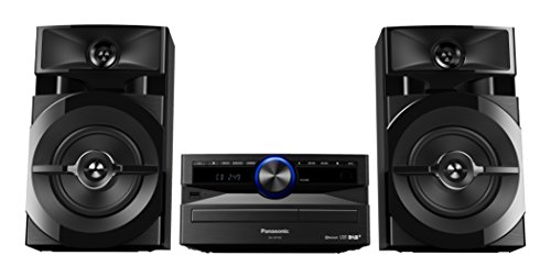 Panasonic SC-UX102E-K Sistema Mini, 300 W, Speaker a 2 Vie, Woofer da 13 cm, Lettore CD, CD-R/R W, Bluetooth, USB, DAB/DAB+, 30FM/15AM RDS, AUX, Audio di Qualità, Illuminazione Blu, Nero