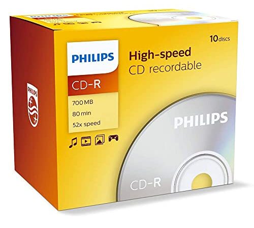 Philips Cd-R 80 Min. 52X Jewel Box Conf. 10